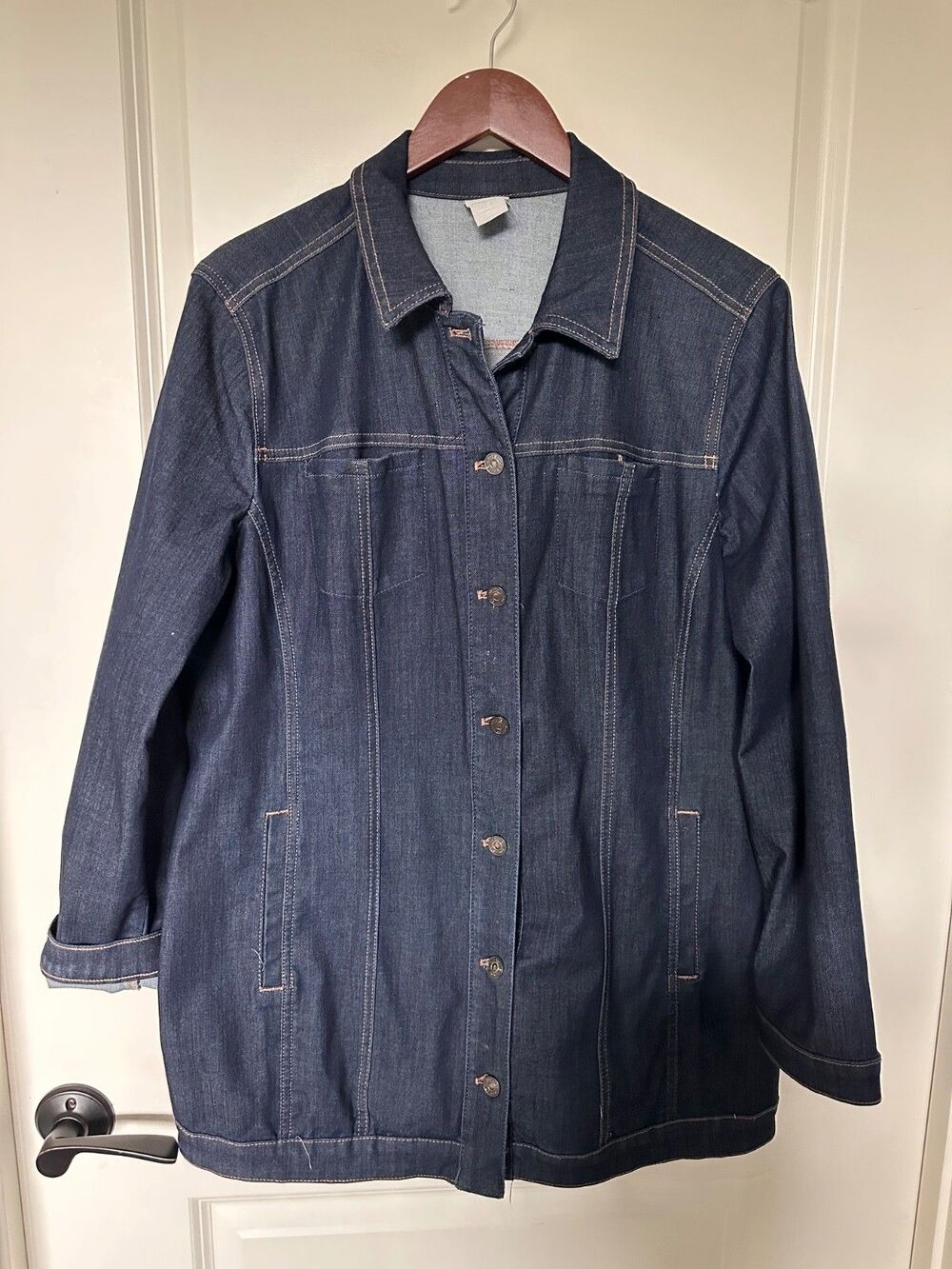 Chicos Denim Elongated Jacket Chico’s Size 2 (Large / US 12)